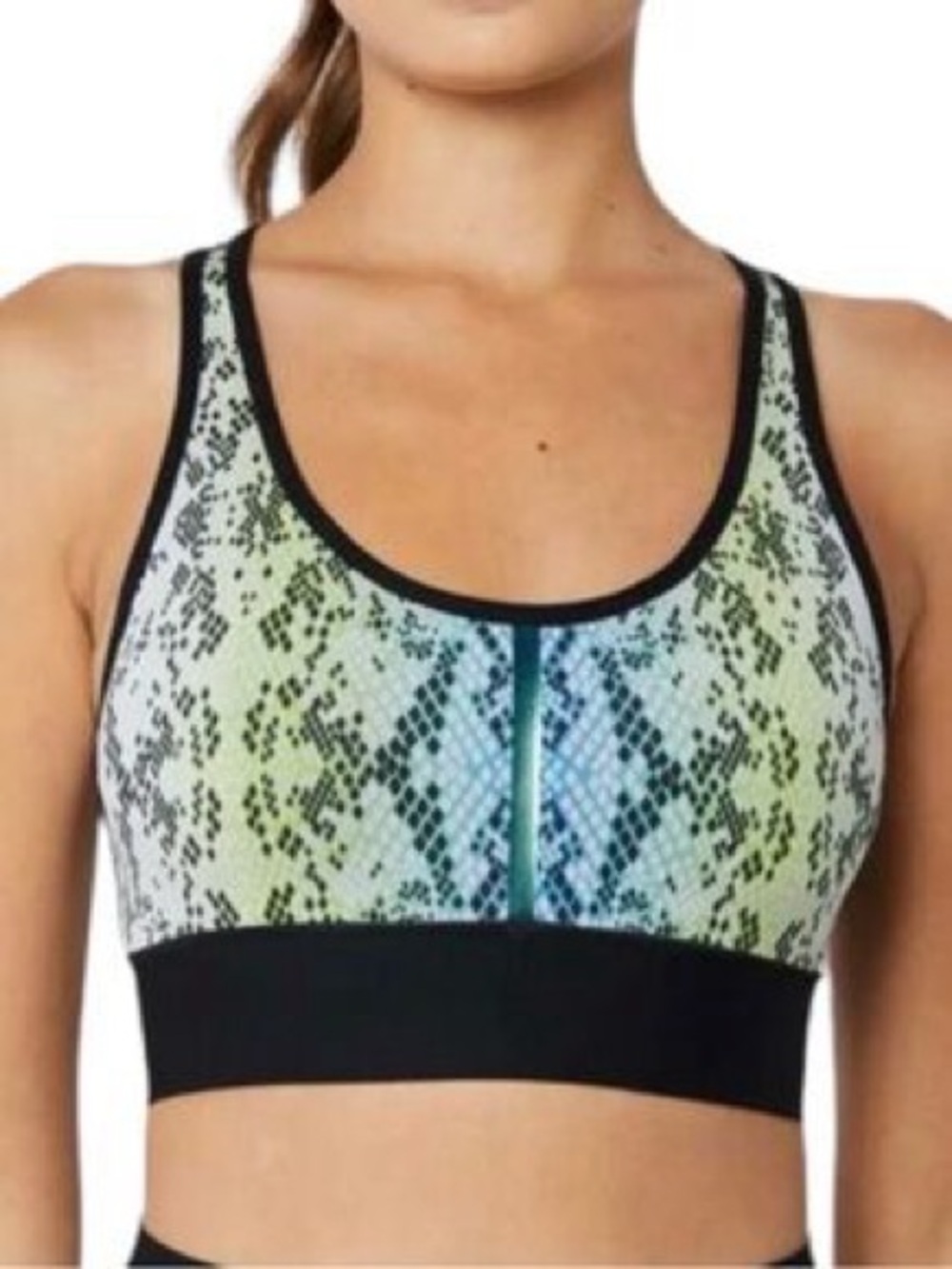 ultracor Green Snake-Print Sports Bra